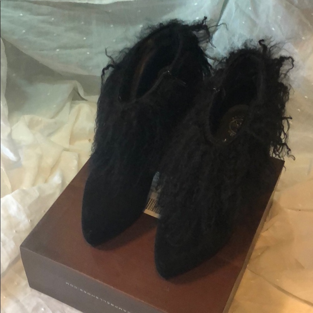 Jeffrey Campbell fur collar high heel boot